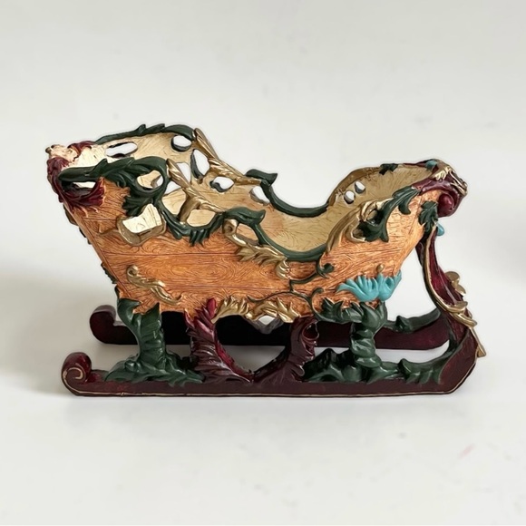 NIB House of Lloyd Christmas Around The World Reindeer Golden Accents Sleigh - Picture 6 of 12